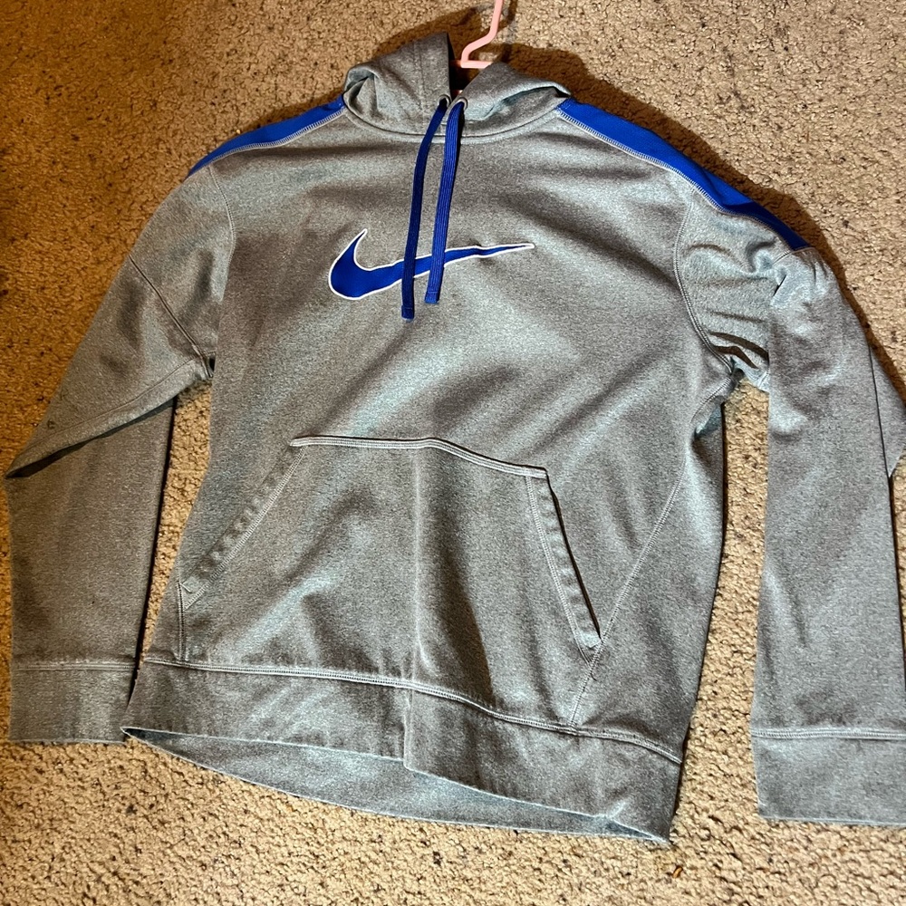 Nike Gray and Blue Hoodie
